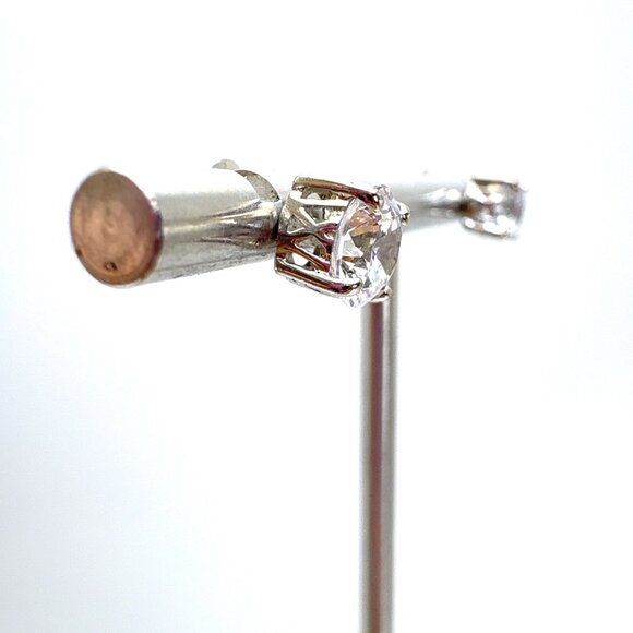 VTG Sterling Silver 925 Cubic Zirconia Stud Earrings Butterfly Closure One Size - Picture 2 of 10